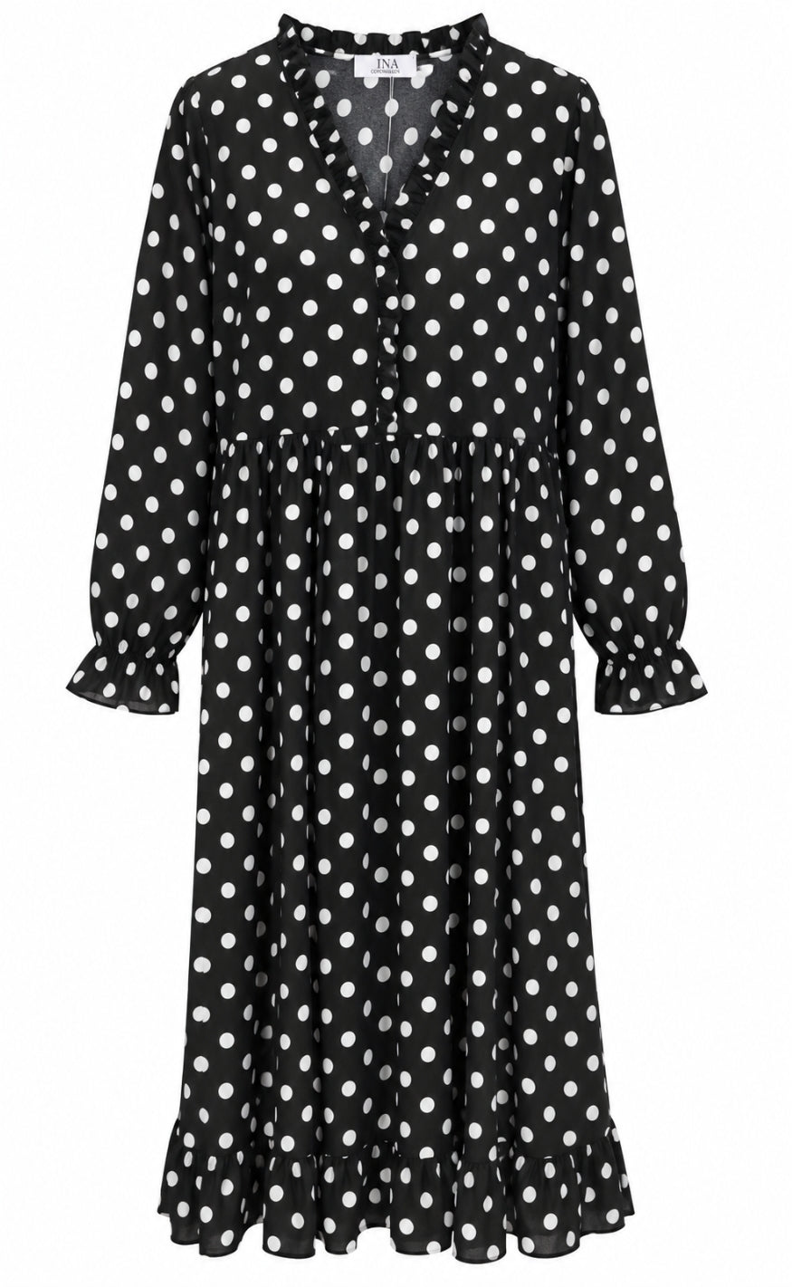 Say INA Copenhagen Kjole - Catja - Black W. White Dots